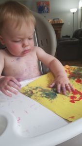 Alex O. practicing his paint mixing