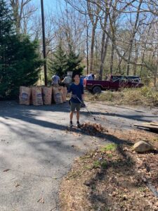 raking leaves